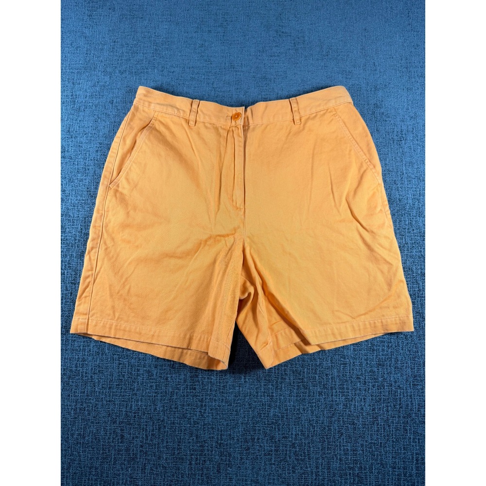 Lauren Ralph Lauren Womens Orange Cotton Chino Shorts Size 12 Mid Rise 7 Inseam